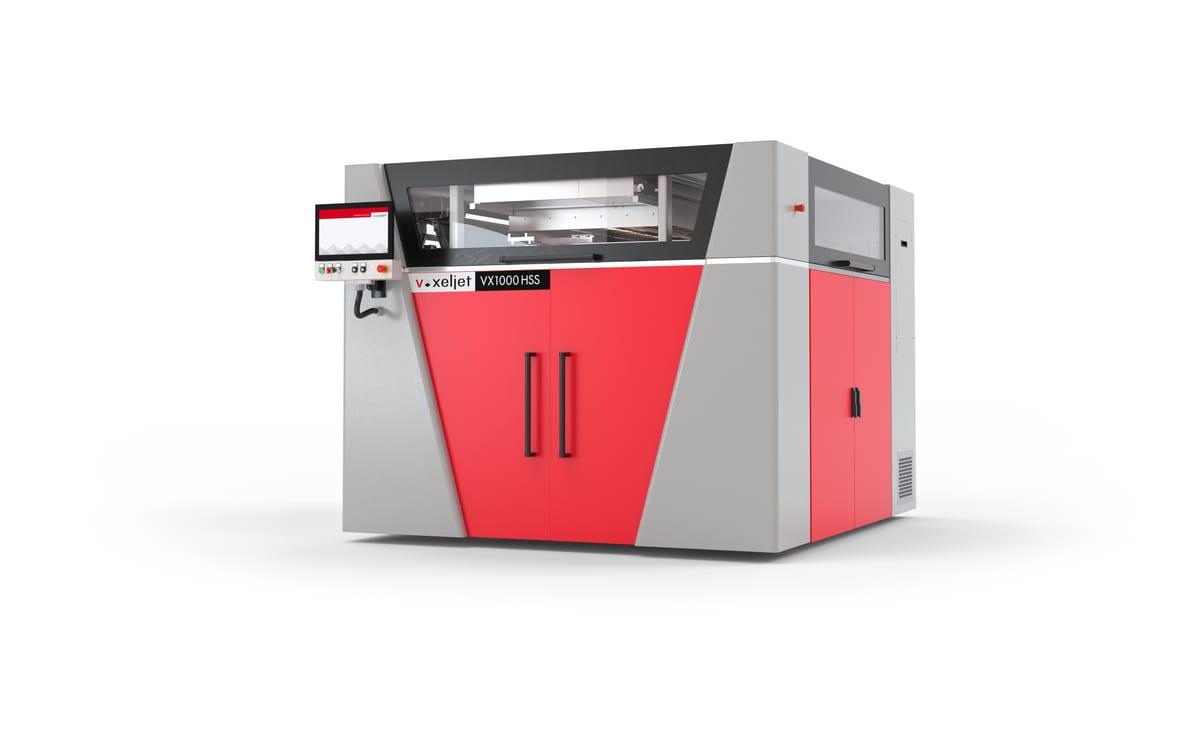 Industrial powder-bed 3D printing machine with operator panel and build chamber